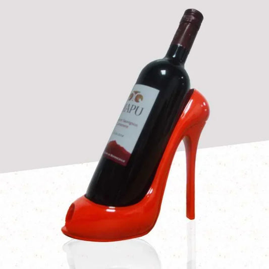 Porte-bouteille design en forme de talon haut rouge pour décoration intérieure élégante
